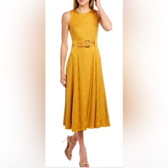 Ted Baker Innabel Satin Polka Dot Belted A Line Midi Dress - Picture 1 of 11